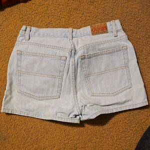 Guess Blue Jean Shorts with Cuffed Hem